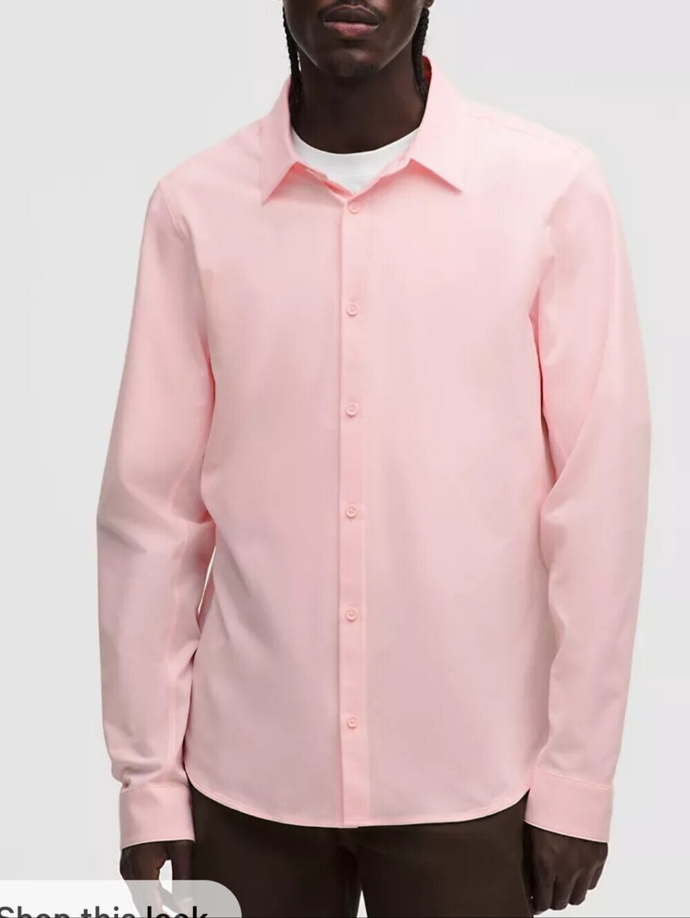 lululemon Men's Pink Long-Sleeve Dress Shirt